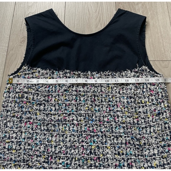 Maison Kitsune Tweed Shift Dress, sleeveless, boucle navy, white and pink, FR 36 - Picture 6 of 13
